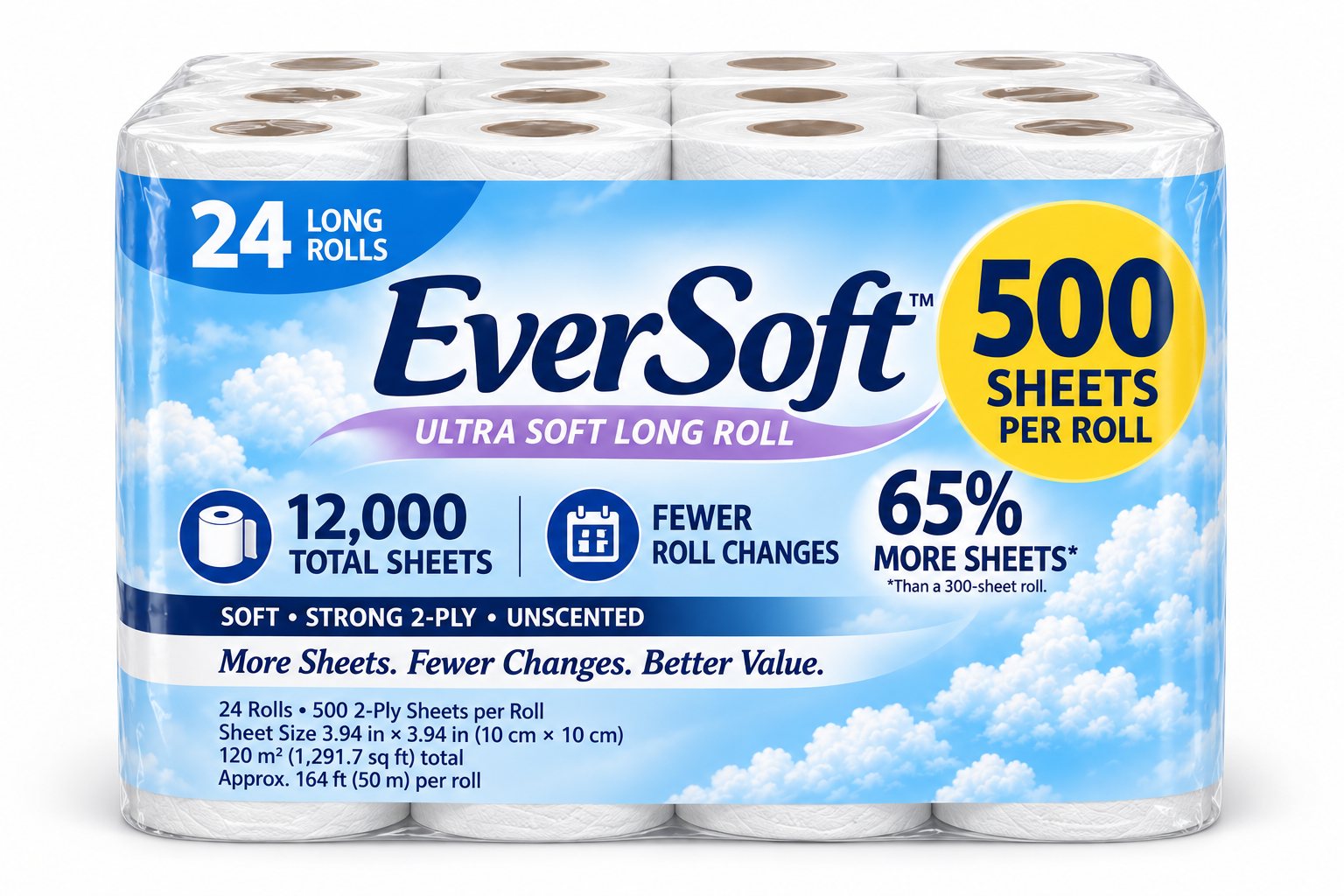 Ever Soft 24-Roll Pack, front packaging